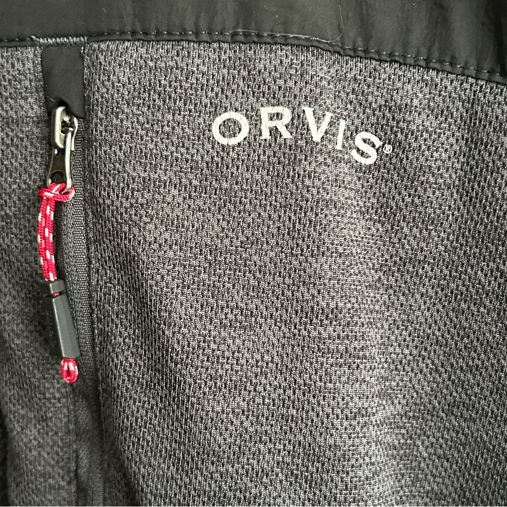 Orvis Gray Black Bonded Full Zip Up Fleece‎ Lined Performance Casual Jacket - Picture 4 of 9